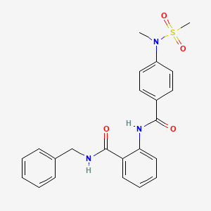 molecular formula C23H23N3O4S B3634250 N-benzyl-2-[({4-[methyl(methylsulfonyl)amino]phenyl}carbonyl)amino]benzamide 