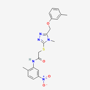 2-({4-methyl-5-[(3-methylphenoxy)methyl]-4H-1,2,4-triazol-3-yl}sulfanyl)-N-(2-methyl-5-nitrophenyl)acetamide