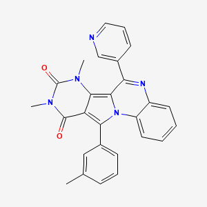 12,14-dimethyl-17-(3-methylphenyl)-9-pyridin-3-yl-1,8,12,14-tetrazatetracyclo[8.7.0.02,7.011,16]heptadeca-2,4,6,8,10,16-hexaene-13,15-dione