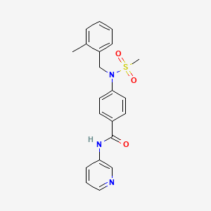 molecular formula C21H21N3O3S B3634277 4-[(2-methylbenzyl)(methylsulfonyl)amino]-N-(pyridin-3-yl)benzamide 