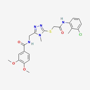 N-{[5-({2-[(3-chloro-2-methylphenyl)amino]-2-oxoethyl}sulfanyl)-4-methyl-4H-1,2,4-triazol-3-yl]methyl}-3,4-dimethoxybenzamide