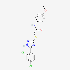 2-{[5-(2,4-dichlorophenyl)-4H-1,2,4-triazol-3-yl]thio}-N-(4-methoxyphenyl)acetamide