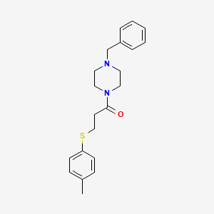 molecular formula C21H26N2OS B3634308 1-(4-Benzylpiperazin-1-yl)-3-[(4-methylphenyl)sulfanyl]propan-1-one 