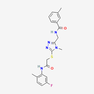 N-{[5-({2-[(5-fluoro-2-methylphenyl)amino]-2-oxoethyl}sulfanyl)-4-methyl-4H-1,2,4-triazol-3-yl]methyl}-3-methylbenzamide