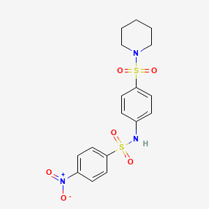 molecular formula C17H19N3O6S2 B3634366 4-NITRO-N-[4-(PIPERIDINOSULFONYL)PHENYL]-1-BENZENESULFONAMIDE 