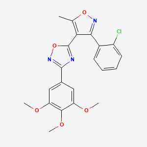 molecular formula C21H18ClN3O5 B3634399 5-[3-(2-Chlorophenyl)-5-methyl-1,2-oxazol-4-yl]-3-(3,4,5-trimethoxyphenyl)-1,2,4-oxadiazole 