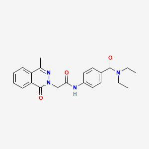 molecular formula C22H24N4O3 B3634467 N,N-DIETHYL-4-[2-(4-METHYL-1-OXO-1,2-DIHYDROPHTHALAZIN-2-YL)ACETAMIDO]BENZAMIDE 