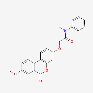 molecular formula C23H19NO5 B3634481 2-({8-Methoxy-6-oxo-6H-benzo[C]chromen-3-YL}oxy)-N-methyl-N-phenylacetamide 