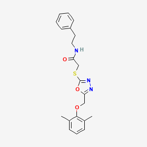 2-({5-[(2,6-dimethylphenoxy)methyl]-1,3,4-oxadiazol-2-yl}sulfanyl)-N-(2-phenylethyl)acetamide