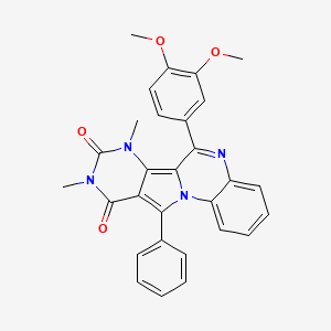 9-(3,4-dimethoxyphenyl)-12,14-dimethyl-17-phenyl-1,8,12,14-tetrazatetracyclo[8.7.0.02,7.011,16]heptadeca-2,4,6,8,10,16-hexaene-13,15-dione