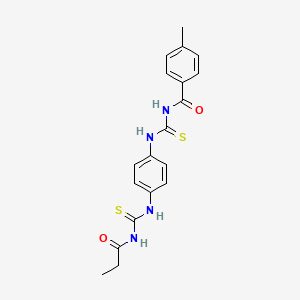 4-methyl-N-({4-[(propanoylcarbamothioyl)amino]phenyl}carbamothioyl)benzamide