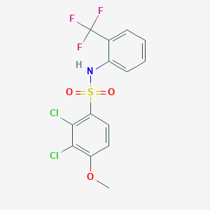 molecular formula C14H10Cl2F3NO3S B3634535 2,3-dichloro-4-methoxy-N-[2-(trifluoromethyl)phenyl]benzenesulfonamide 