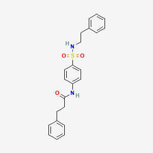 3-phenyl-N-{4-[(2-phenylethyl)sulfamoyl]phenyl}propanamide