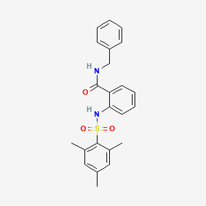 molecular formula C23H24N2O3S B3634581 N-benzyl-2-[(mesitylsulfonyl)amino]benzamide 