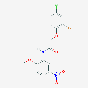 molecular formula C15H12BrClN2O5 B3634593 2-(2-bromo-4-chlorophenoxy)-N-(2-methoxy-5-nitrophenyl)acetamide 