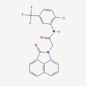 molecular formula C20H12ClF3N2O2 B3634622 N-[2-chloro-5-(trifluoromethyl)phenyl]-2-(2-oxobenzo[cd]indol-1(2H)-yl)acetamide 