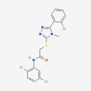 molecular formula C17H13Cl3N4OS B3634662 2-{[5-(2-chlorophenyl)-4-methyl-4H-1,2,4-triazol-3-yl]sulfanyl}-N-(2,5-dichlorophenyl)acetamide 