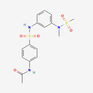 molecular formula C16H19N3O5S2 B3634671 N-{4-[({3-[methyl(methylsulfonyl)amino]phenyl}amino)sulfonyl]phenyl}acetamide 