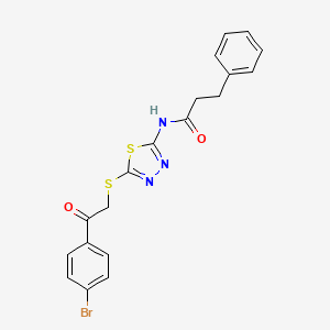 N-(5-{[2-(4-bromophenyl)-2-oxoethyl]sulfanyl}-1,3,4-thiadiazol-2-yl)-3-phenylpropanamide