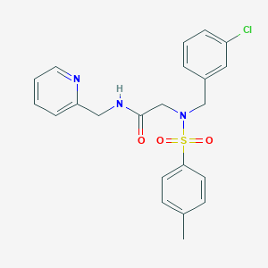 molecular formula C22H22ClN3O3S B3634693 N~2~-(3-chlorobenzyl)-N~2~-[(4-methylphenyl)sulfonyl]-N~1~-(2-pyridinylmethyl)glycinamide 