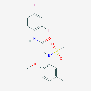 molecular formula C17H18F2N2O4S B3634704 N~1~-(2,4-difluorophenyl)-N~2~-(2-methoxy-5-methylphenyl)-N~2~-(methylsulfonyl)glycinamide 