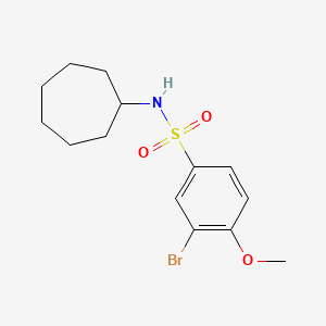 molecular formula C14H20BrNO3S B3634734 3-bromo-N-cycloheptyl-4-methoxybenzenesulfonamide 