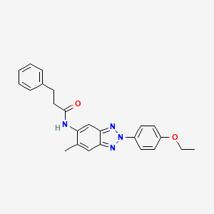 molecular formula C24H24N4O2 B3634742 N-[2-(4-ethoxyphenyl)-6-methylbenzotriazol-5-yl]-3-phenylpropanamide 