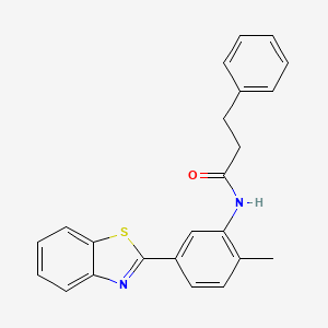 molecular formula C23H20N2OS B3634769 N-[5-(1,3-benzothiazol-2-yl)-2-methylphenyl]-3-phenylpropanamide 