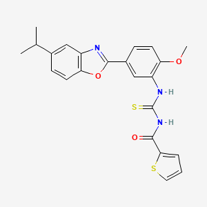 molecular formula C23H21N3O3S2 B3634776 N-({[5-(5-isopropyl-1,3-benzoxazol-2-yl)-2-methoxyphenyl]amino}carbonothioyl)-2-thiophenecarboxamide 