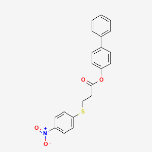 molecular formula C21H17NO4S B3634780 (4-phenylphenyl) 3-(4-nitrophenyl)sulfanylpropanoate 