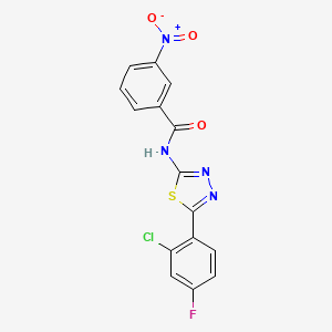 molecular formula C15H8ClFN4O3S B3634794 N-[5-(2-chloro-4-fluorophenyl)-1,3,4-thiadiazol-2-yl]-3-nitrobenzamide 