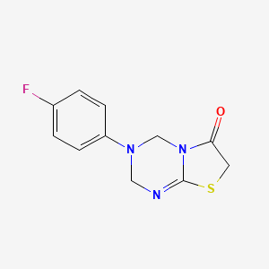 molecular formula C11H10FN3OS B3634810 3-(4-fluorophenyl)-3,4-dihydro-2H-[1,3]thiazolo[3,2-a][1,3,5]triazin-6(7H)-one 