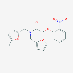 molecular formula C19H18N2O6 B363483 N-(2-furylmethyl)-N-[(5-methyl-2-furyl)methyl]-2-(2-nitrophenoxy)acetamide CAS No. 874205-74-0