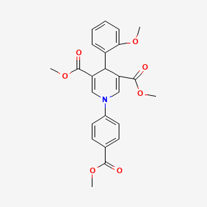 molecular formula C24H23NO7 B3634848 dimethyl 1-[4-(methoxycarbonyl)phenyl]-4-(2-methoxyphenyl)-1,4-dihydro-3,5-pyridinedicarboxylate 