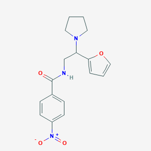 molecular formula C17H19N3O4 B363485 N-[2-(furan-2-yl)-2-(pyrrolidin-1-yl)ethyl]-4-nitrobenzamide CAS No. 874399-94-7