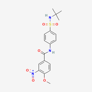 molecular formula C18H21N3O6S B3634855 N-[4-(tert-butylsulfamoyl)phenyl]-4-methoxy-3-nitrobenzamide 