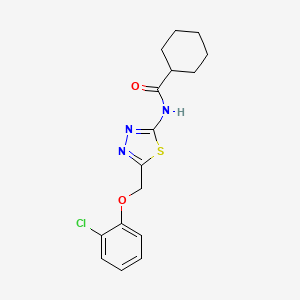 molecular formula C16H18ClN3O2S B3634910 N-[5-[(2-chlorophenoxy)methyl]-1,3,4-thiadiazol-2-yl]cyclohexanecarboxamide 