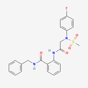 molecular formula C23H22FN3O4S B3634930 N-benzyl-2-{[N-(4-fluorophenyl)-N-(methylsulfonyl)glycyl]amino}benzamide 