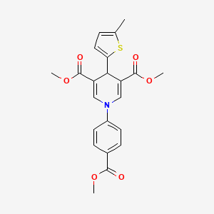 molecular formula C22H21NO6S B3634933 dimethyl 1-[4-(methoxycarbonyl)phenyl]-4-(5-methyl-2-thienyl)-1,4-dihydro-3,5-pyridinedicarboxylate 