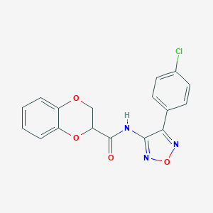 molecular formula C17H12ClN3O4 B363494 N-[4-(4-chlorophenyl)-1,2,5-oxadiazol-3-yl]-2,3-dihydro-1,4-benzodioxine-2-carboxamide CAS No. 874376-55-3