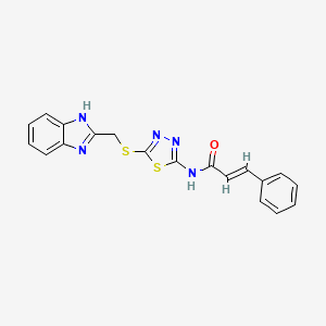 molecular formula C19H15N5OS2 B3634961 (E)-N-[5-(1H-benzimidazol-2-ylmethylsulfanyl)-1,3,4-thiadiazol-2-yl]-3-phenylprop-2-enamide 