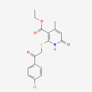 ethyl 2-{[2-(4-chlorophenyl)-2-oxoethyl]thio}-4-methyl-6-oxo-1,6-dihydro-3-pyridinecarboxylate