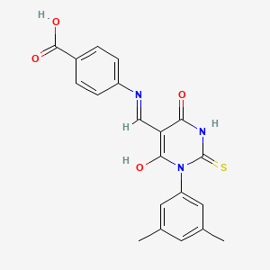 4-({[1-(3,5-dimethylphenyl)-4,6-dioxo-2-thioxotetrahydro-5(2H)-pyrimidinylidene]methyl}amino)benzoic acid