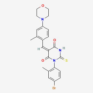 molecular formula C23H22BrN3O3S B3635061 (5E)-1-(4-bromo-2-methylphenyl)-5-[2-methyl-4-(morpholin-4-yl)benzylidene]-2-thioxodihydropyrimidine-4,6(1H,5H)-dione 