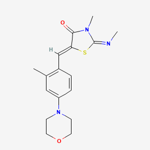 molecular formula C17H21N3O2S B3635073 (2E,5Z)-3-methyl-2-(methylimino)-5-[2-methyl-4-(morpholin-4-yl)benzylidene]-1,3-thiazolidin-4-one 