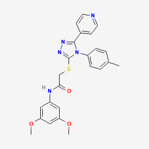 molecular formula C24H23N5O3S B3635106 N-(3,5-dimethoxyphenyl)-2-{[4-(4-methylphenyl)-5-(pyridin-4-yl)-4H-1,2,4-triazol-3-yl]sulfanyl}acetamide 