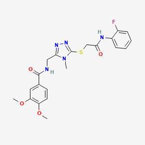 N-{[5-({2-[(2-fluorophenyl)amino]-2-oxoethyl}sulfanyl)-4-methyl-4H-1,2,4-triazol-3-yl]methyl}-3,4-dimethoxybenzamide