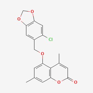 5-[(6-chloro-1,3-benzodioxol-5-yl)methoxy]-4,7-dimethyl-2H-chromen-2-one