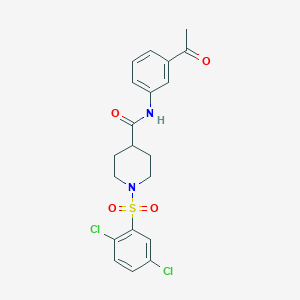 molecular formula C20H20Cl2N2O4S B3635150 N-(3-acetylphenyl)-1-[(2,5-dichlorophenyl)sulfonyl]-4-piperidinecarboxamide 