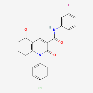 1-(4-chlorophenyl)-N-(3-fluorophenyl)-2,5-dioxo-1,2,5,6,7,8-hexahydro-3-quinolinecarboxamide